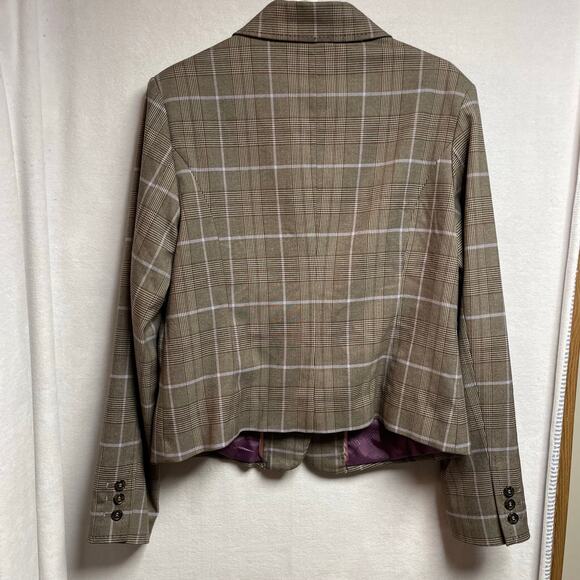 The Limited size 12 lined jacket plaid brown‎ purple - Picture 3 of 6
